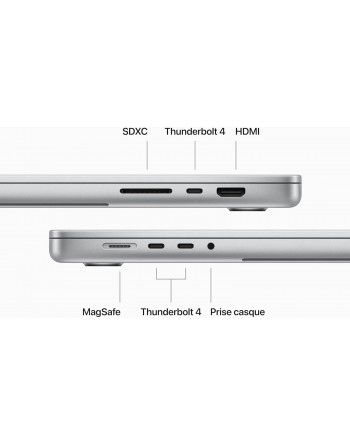 Apple MacBook Pro 16" M3 Max 48 Go RAM 1 To SSD CPU 16 cœurs GPU 40 cœurs Argent