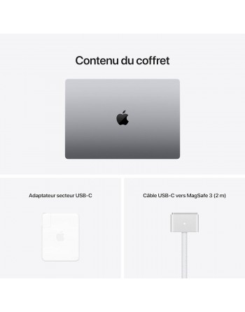 Apple MacBook Pro 16" M1 Max 64 Go RAM 4 To SSD CPU 10 cœurs GPU 32 cœurs Argent