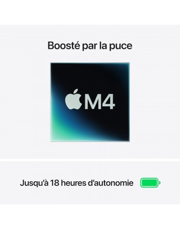 Apple MacBook Air 13'' M4 16 Go RAM 512 Go SSD CPU 10 cœurs GPU 10 cœurs Argent Nouveau