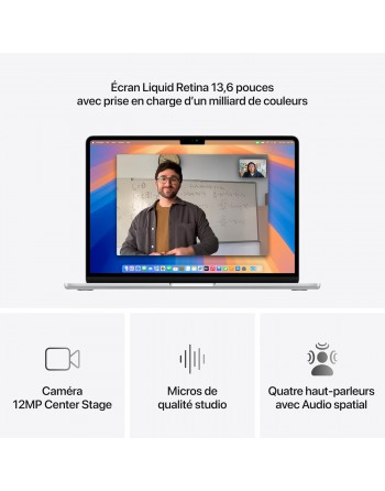 Apple MacBook Air 13'' M4 16 Go RAM 512 Go SSD CPU 10 cœurs GPU 10 cœurs Argent Nouveau