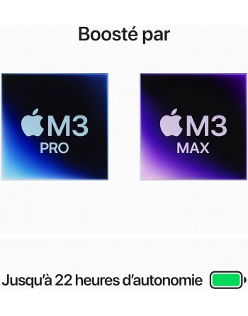 Apple MacBook Pro 14" M3 Pro 18 Go RAM 1 To SSD CPU 12 cœurs GPU 18 cœurs Noir Sidéral