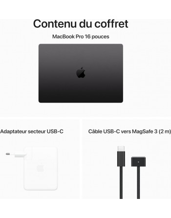 Apple MacBook Pro 14" M3 Pro 18 Go RAM 1 To SSD CPU 12 cœurs GPU 18 cœurs Noir Sidéral