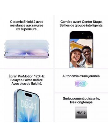 Apple iPhone 17 6,3" 5G Double SIM 256 Go Blanc Nouveau