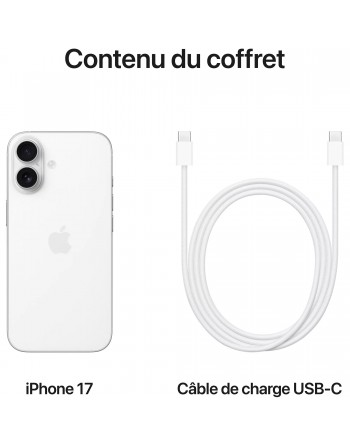 Apple iPhone 17 6,3" 5G Double SIM 256 Go Blanc Nouveau