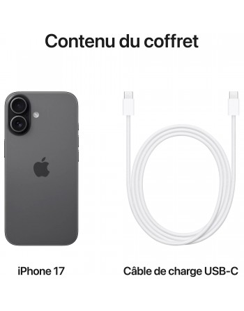 Apple iPhone 17 6,3" 5G Double SIM 256 Go Noir Nouveau
