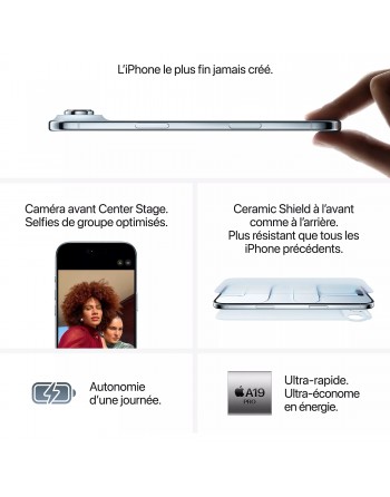 Apple iPhone Air 6,5" 5G Double SIM 256 Go Noir Nouveau