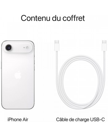 Apple iPhone Air 6,5" 5G Double SIM 256 Go Blanc Nuage Nouveau