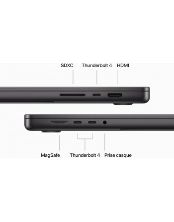 Apple MacBook Pro 16" M3 Max 128 Go RAM 8 To SSD CPU 16 cœurs GPU 40 cœurs Noir Sidéral