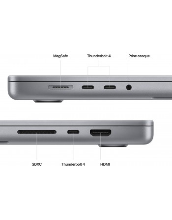 Apple MacBook Pro 16" M2 Max 96 Go RAM 8 To SSD CPU 12 cœurs GPU 38 cœurs Gris sidéral