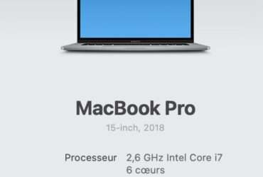 Apple MacBook Pro 15,4'' Retina 2018 (512Go SSD, 16 GB RAM, Intel Core i7) 2,6GGHz